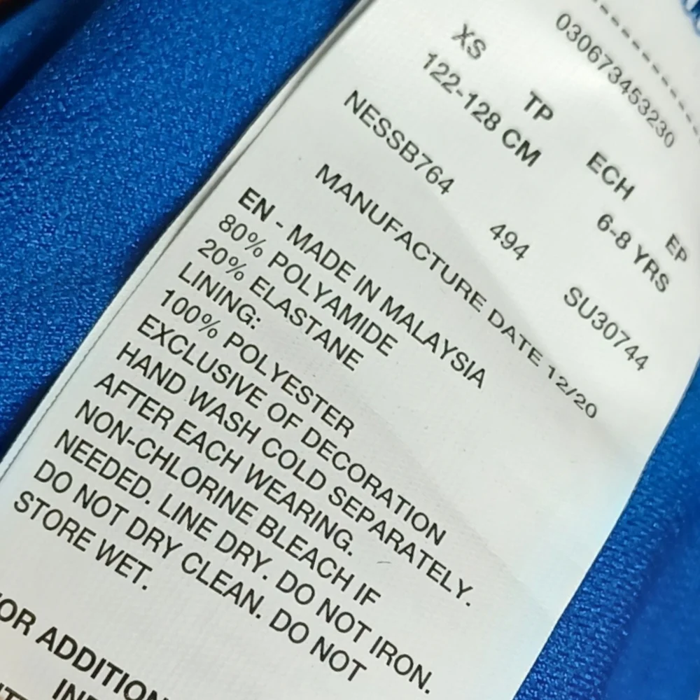 NIKE Vibrant Royal Blue One Piece Racerback Swimsuit X-Small NWT (6-8 yrs)